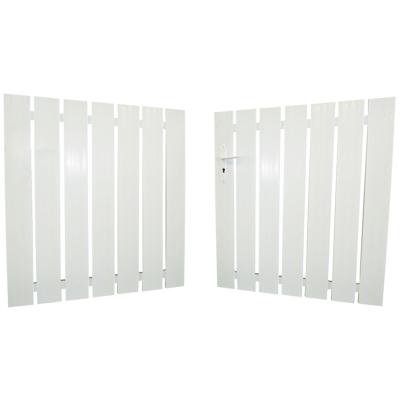 Portail en kit 2 vantaux lames PVC cadre aluminium Blanc